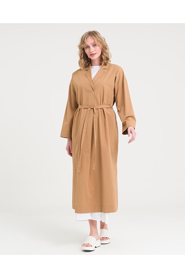 V Yaka İçli Dışlı Elbise - 4