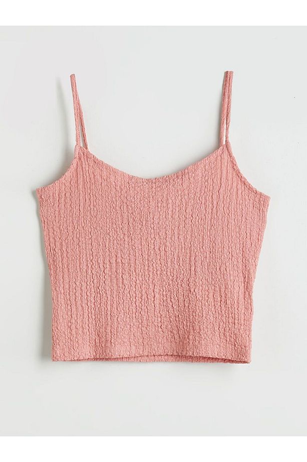LCW Vision U Yaka Dokulu Askılı Crop - 5