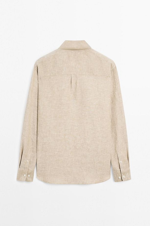 %100 keten regular fit gömlek - 8