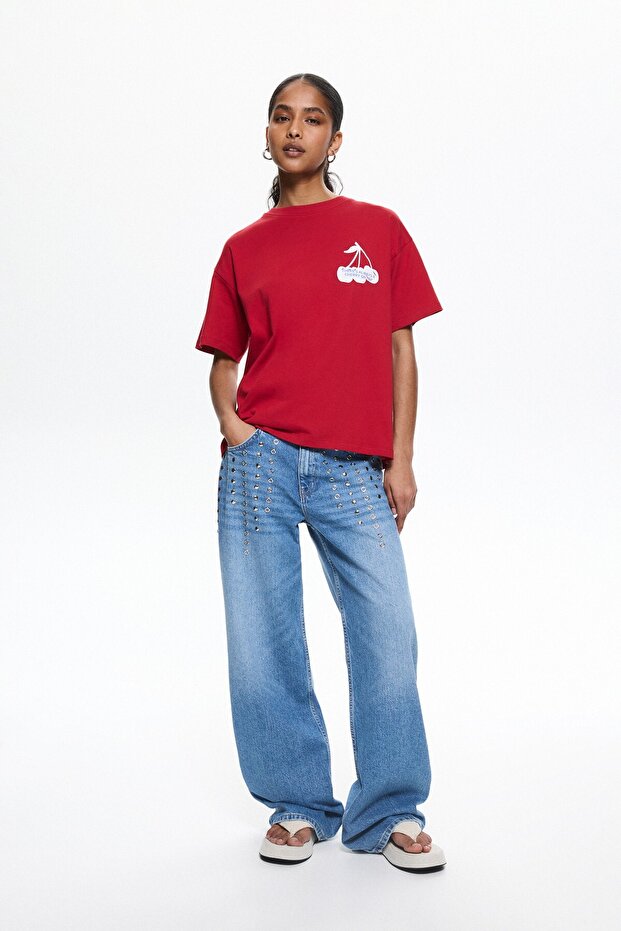 Kiraz grafikli tişört - 2