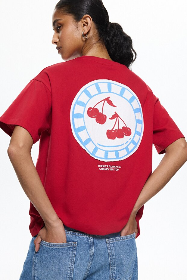 Kiraz grafikli tişört - 3