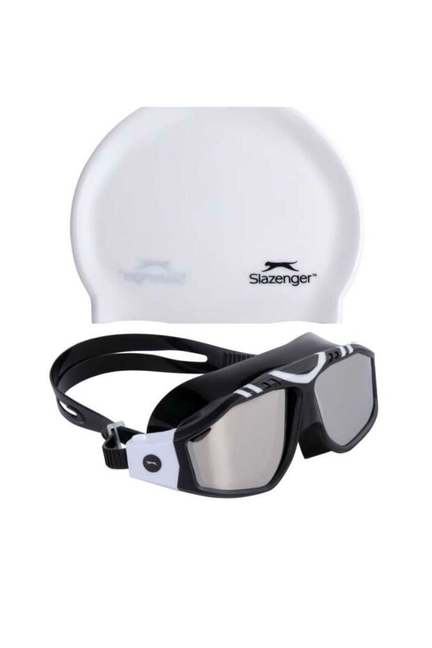 Adult Swimming Goggles Mirror Gl6 Blackblackwhite+Bone