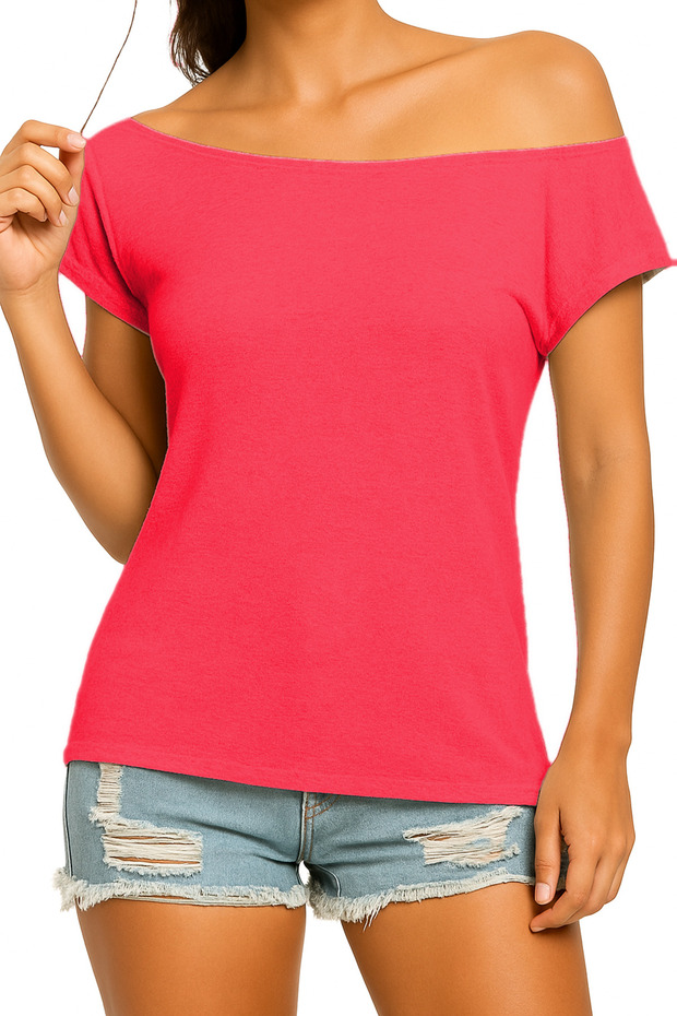 Women's One Shoulder Open Viscose Knitted Fabric Daily Casual Blouse