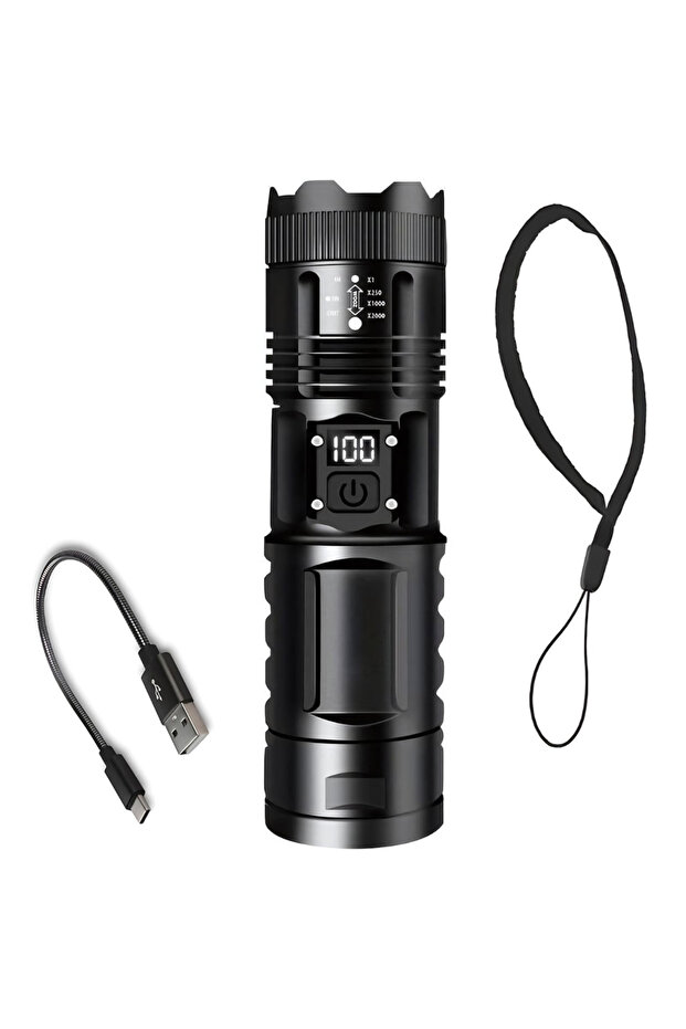APF® Powerful, Ultra Bright Telescopic LED Flashlight with Phone Charging Function - 1