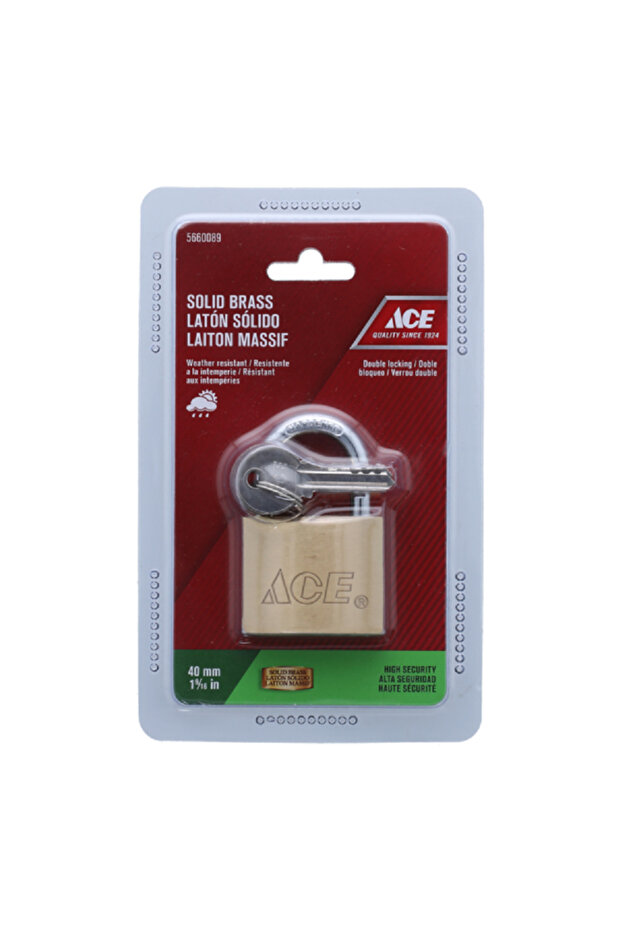 قفل نحاسي صلب بني 40 مم - 1