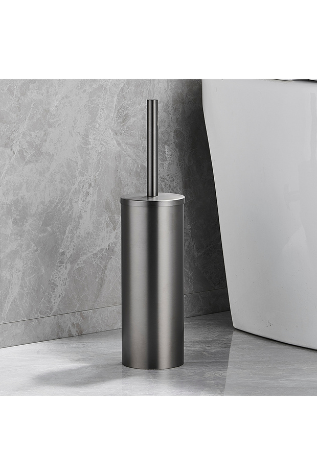 Gun Grey Deck Stainless Steel Bathroom Toilet Brush Holder Accessories Black Toilet Brush Wall Mount - 1