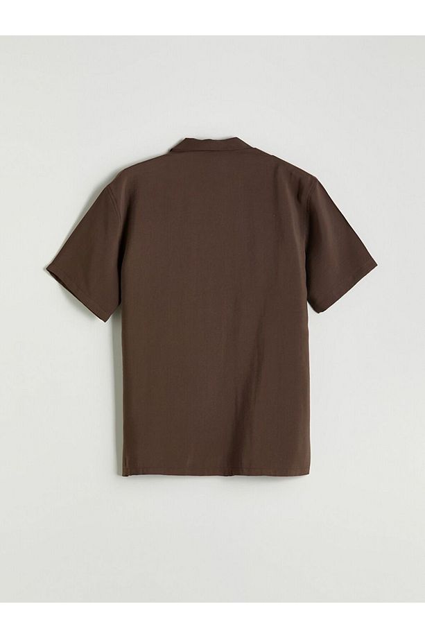 LCW Vision Regular Fit Kısa Kollu Armürlü Erkek Gömlek - 6