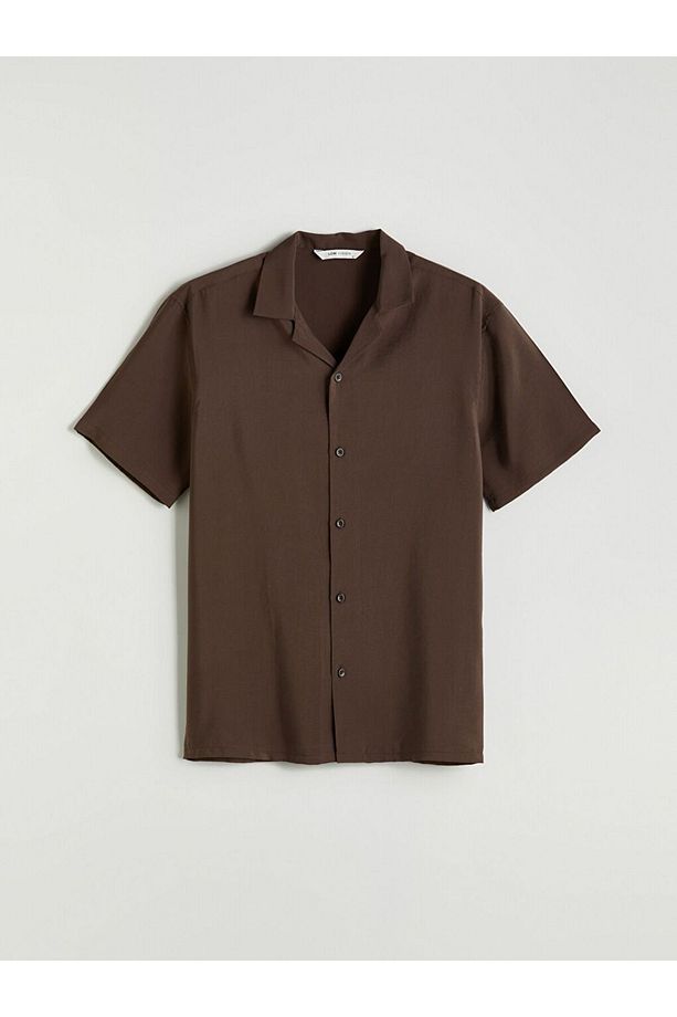 LCW Vision Regular Fit Kısa Kollu Armürlü Erkek Gömlek - 5