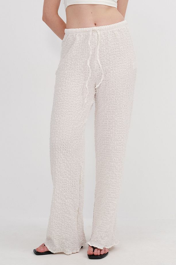 Dokulu Wide Leg Pantolon PN13895-İ9 - 4