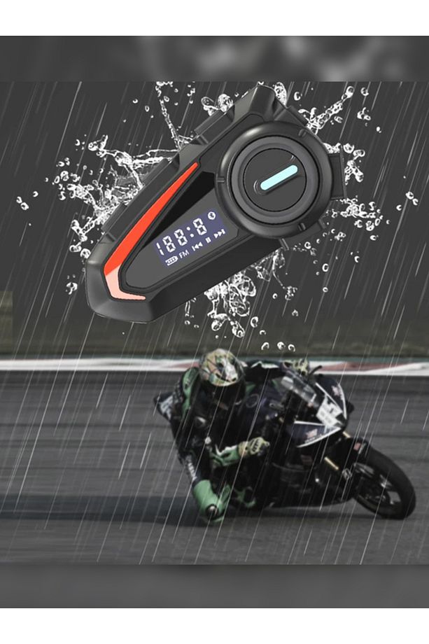 K20 BT5.3 Dijital Ekranlı Fm Radyolu İntercom 5.1 Ses Kalitesi Kask Motosiklet Interkom - 5