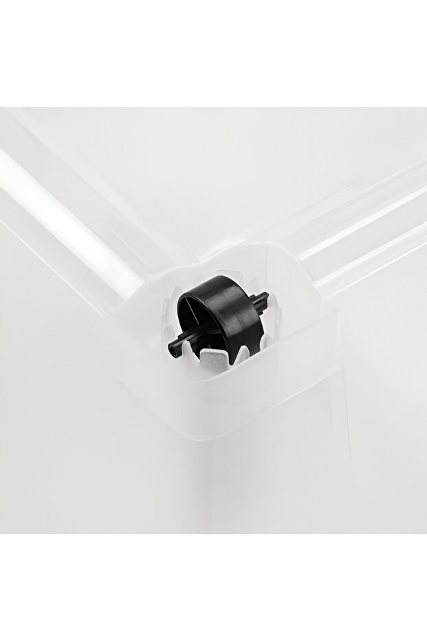 Hinged Handle Multipurpose Stackable Storage Box - Black and Clear - 2