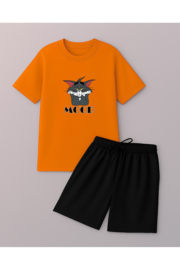 Unisex Mood Printed Design Shorts Set