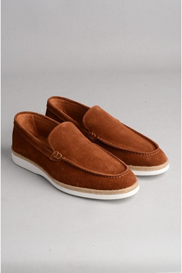 Seç 3134 Genuine Leather Casual Men's Shoes Taba Suede