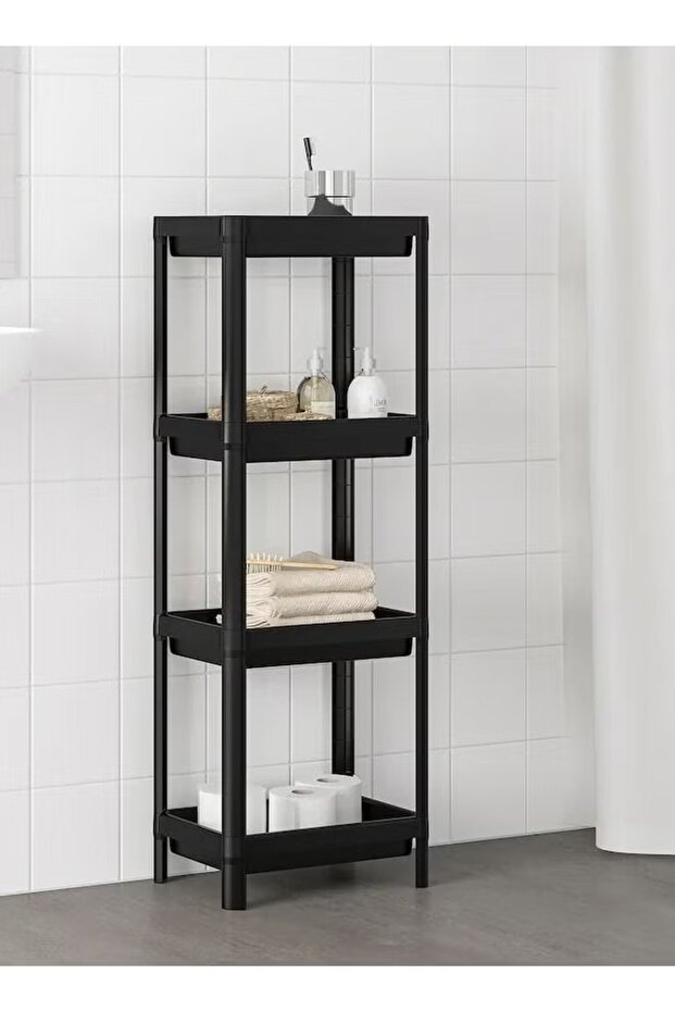 4 Tier Shower Caddy Corner Shelves Layer Shelving Unit Plastic Shelf Kitchen Toilet Bathroom Storage