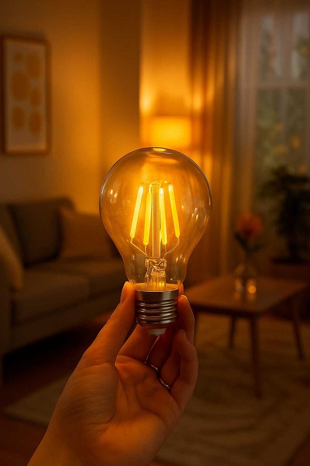 Led Ampul E27 Sarı Işık ( A60 ) Yüksek Işık Gücü - 4