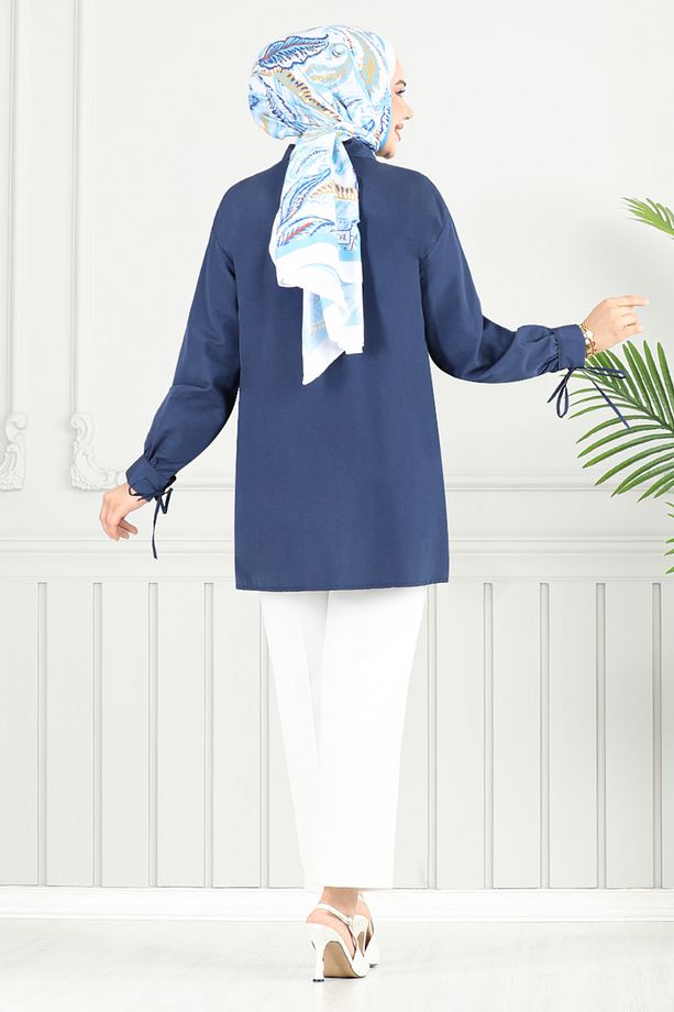 Önden Düğmeli Tunik 4101PM1063-M Laci - 5