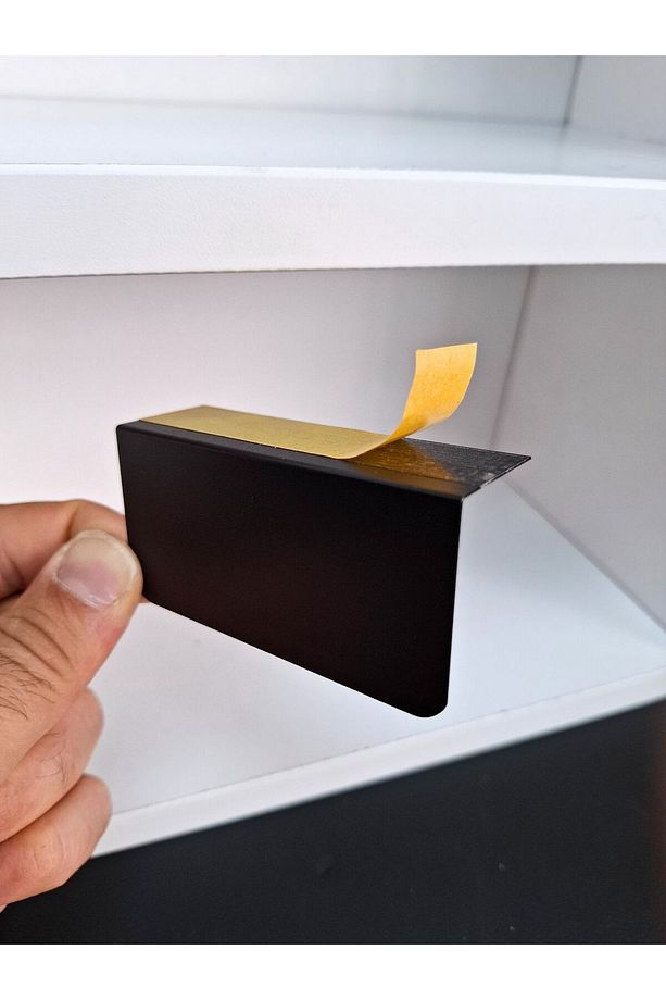 10 Adet PVC Karatahta Siyah Ürün Etiket 8x4 cm Yapışkanlı Raf Fiyat Etiketi Dik Yapışan isimlik - 5