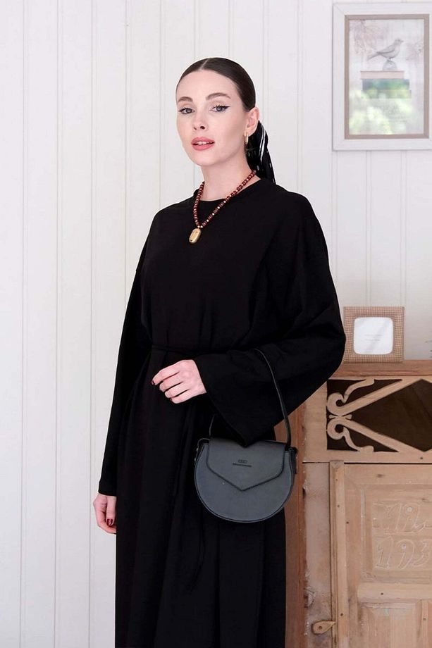 Siyah Süprem Basic Elbise - 6
