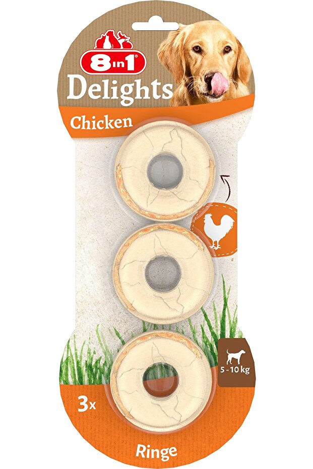 8in1 Delights Chicken Rings 3ct