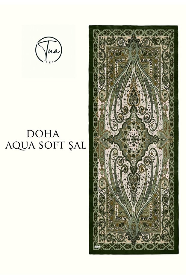 Doha Aqua Soft Coton Shal - Ethnic Patterned