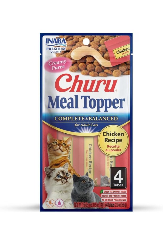 Churu Complete & Balanced For Adult Cats Chicken Recipe Cat Treats 56g Pack Of 6