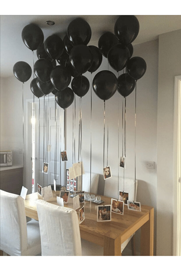 Pastel Black Balloon Set 20 Balloons Birthday Party Decoration