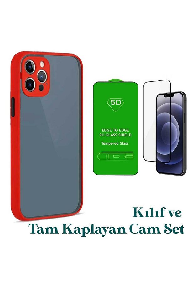 Apple iPhone 12 Pro Uyumlu Montreal Kılıf Ve Tam Kaplayan Cam Set - 1
