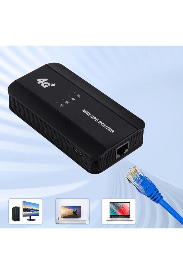 4G Mini CPE Router, Sim Kart Yuvası ile C Tipi Şarjlı, Gigabit Ethernet Yönlendirici RJ45 Portulu - 5