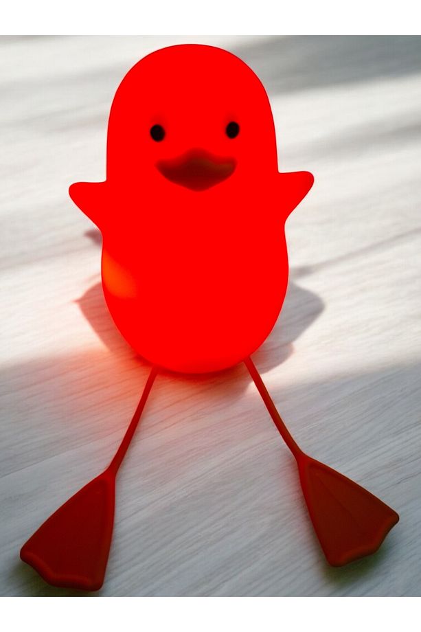 Sevimli Ördek Figürlü Gece Lambası – RGB LED, USB Şarjlı, Yumuşak Silikon Gövde - 3