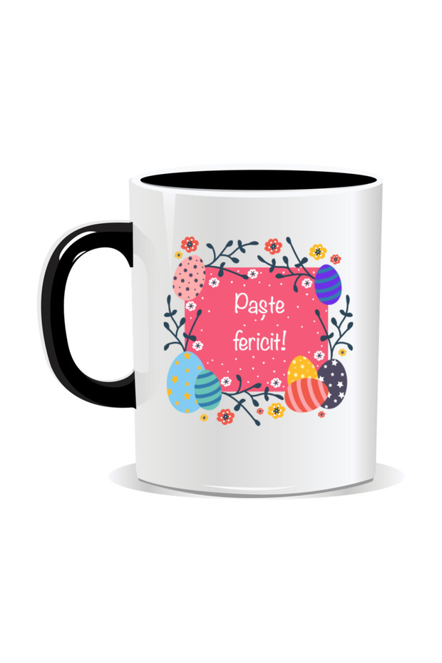 Personalized Easter mug, Happy Easter - Black interior - 2