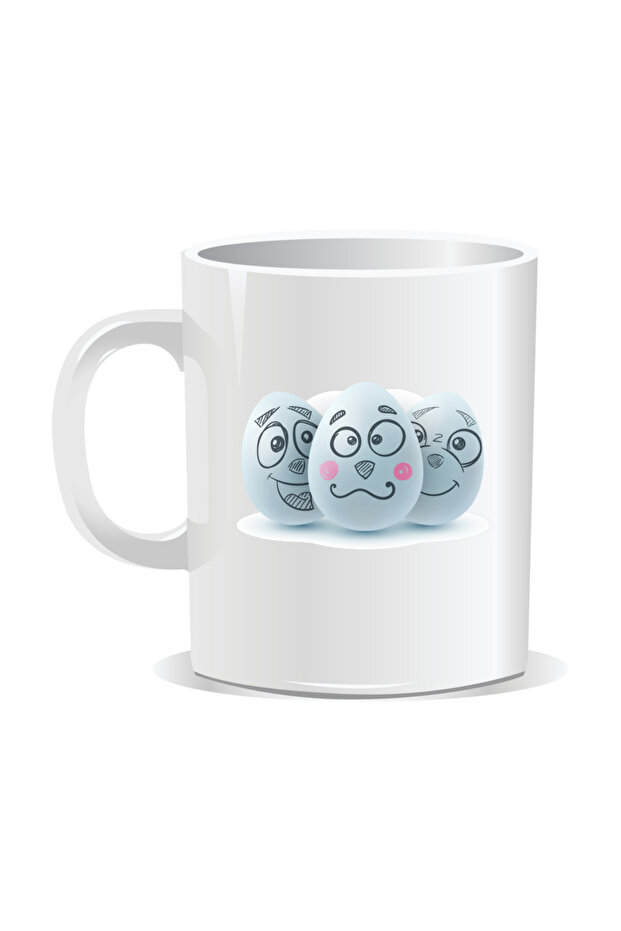 Personalized Easter mug, Painted eggs - White interior - 2