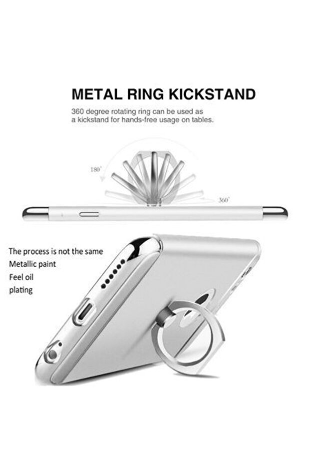 Apple iPhone 8 Plus Case, 3in1 Ring Silver - 2
