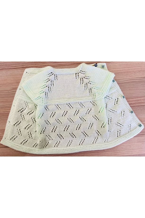 Mint El Örgüsü Bebek Yeleği - 5