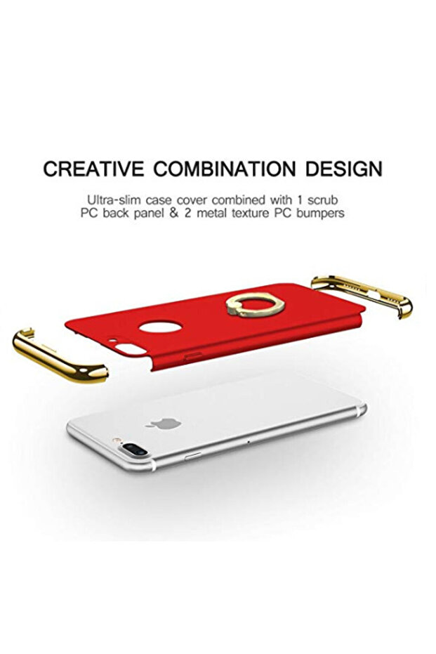 Apple iPhone SE2 case, 3in1 Ring Red - 3