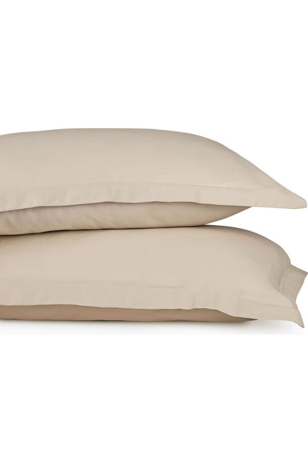 :طقم ملاءات سرير فاخرة سادة من 3 قطع، 300 خيط، 100 قطن غني - 3