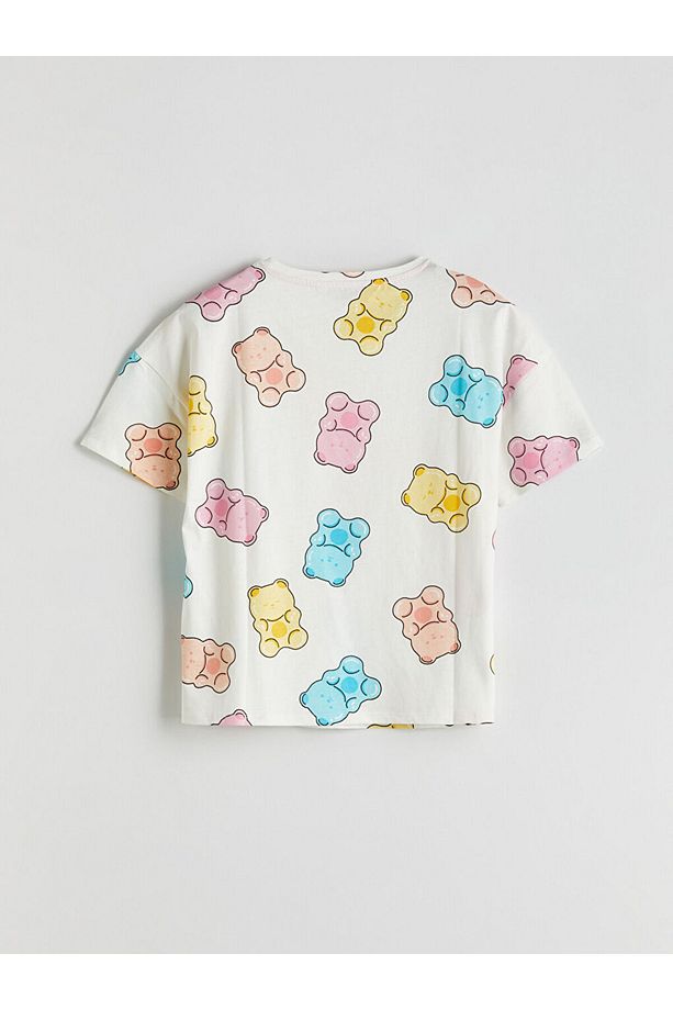 Bisiklet Yaka Desenli Kadın Şortlu Pijama Takımı - 7