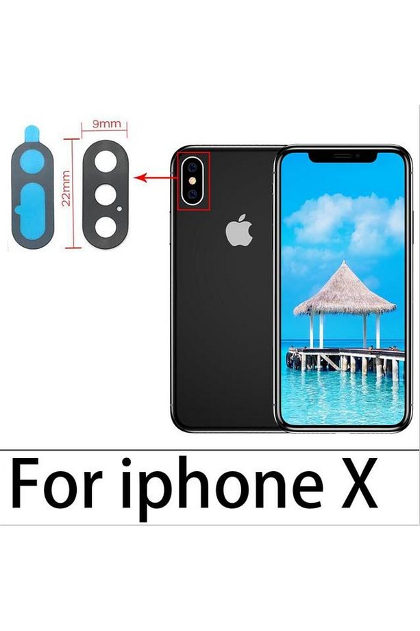 İPhone X Arka Kamera Camı Lens Yapışkanlı - 1