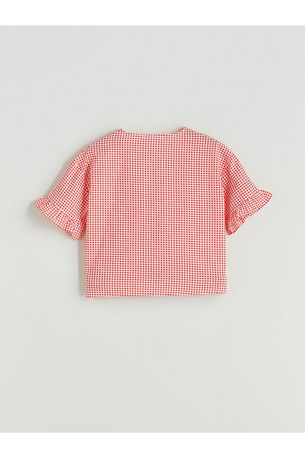 Petite V Yaka Ekose Kadın Şortlu Pijama Takımı - 7