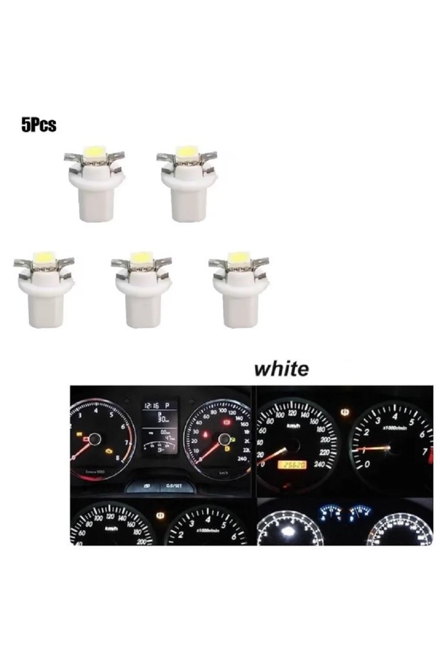 ( 5 X ADET ) 1 SET DUYLU DİPSİZ AMPUL T5 B8.5D MODEL LED 1.2W BEYAZ (T5 B8.5D WHITE) - 1