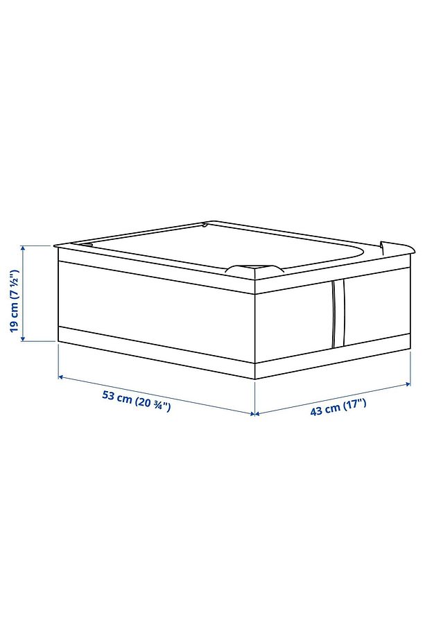 QUALİTY Fermuarlı Düzenleme Kutusu 43x53x19 Cm İkea Saklama Kutusu Polyester Hurç Koyu Gri - 3