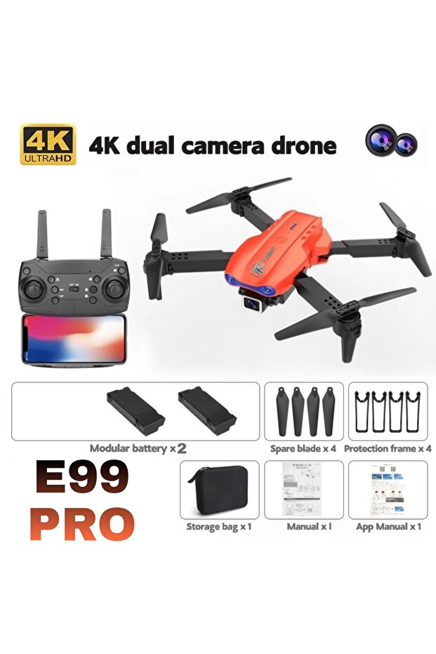 E99 PRO Drone Çift Bataryalı - 2