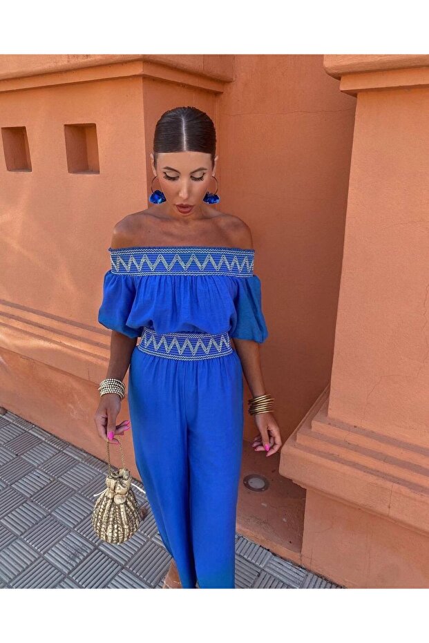 مجموعة سراويل وبلوزات من الكتان من Gipeli - 2