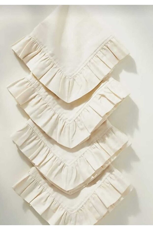 Keten Fırfırlı Amerikan Servis Sunum 6 Adet - 5