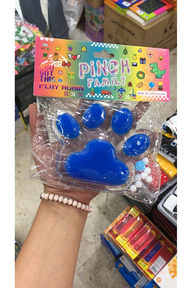 Dev Pati Squishy Taba Squishy Kedi Pati Sıkma 14 cm Pullu Pati Sukuşi Beyaz Mavi - 4