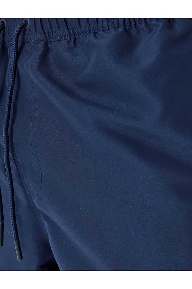 Biyeli Beli Bağcıklı Basic Deniz Şortu - 6