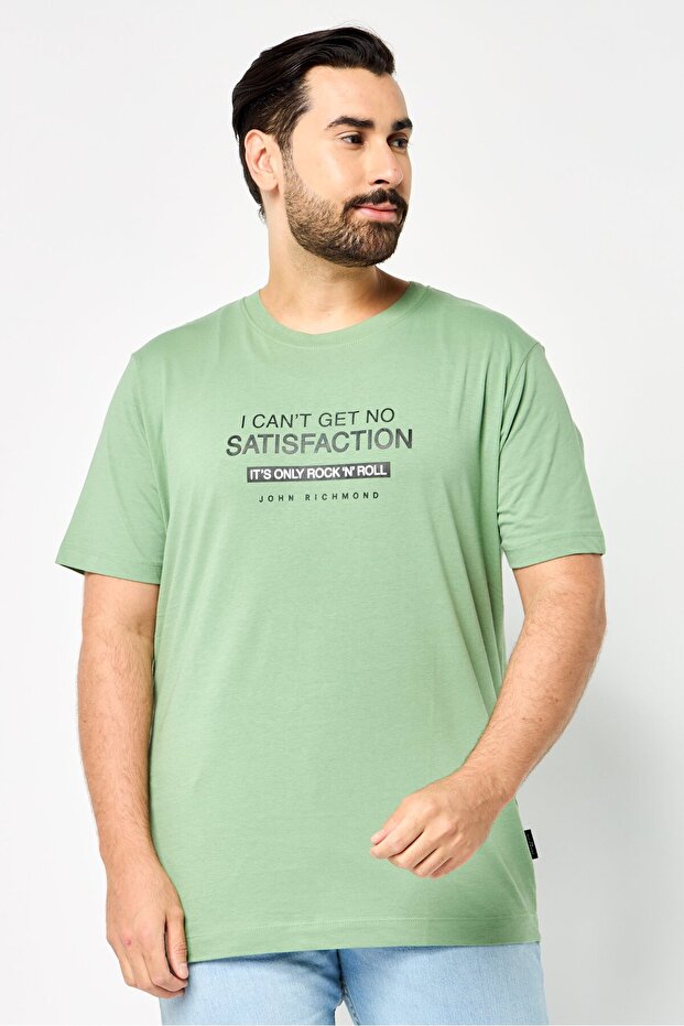 Men Crew Neck Short Sleeve Graphic Print T-shirt, Dark Sage