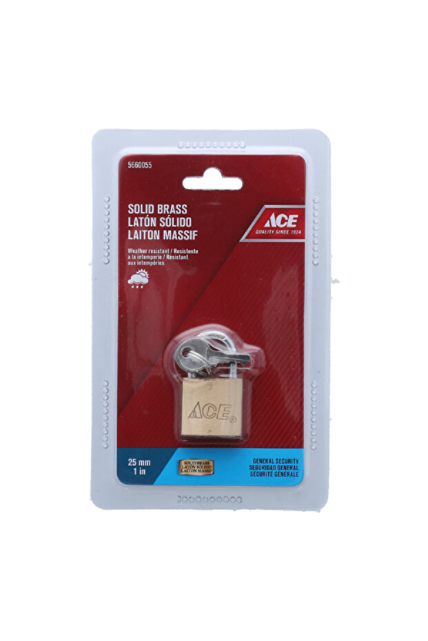 قفل نحاسي صلب من النحاس والفضة مقاس 25 مم - 1