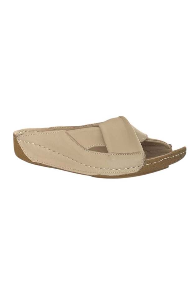 25Y Grf Beige Women's Genuine Leather Daily Slippers