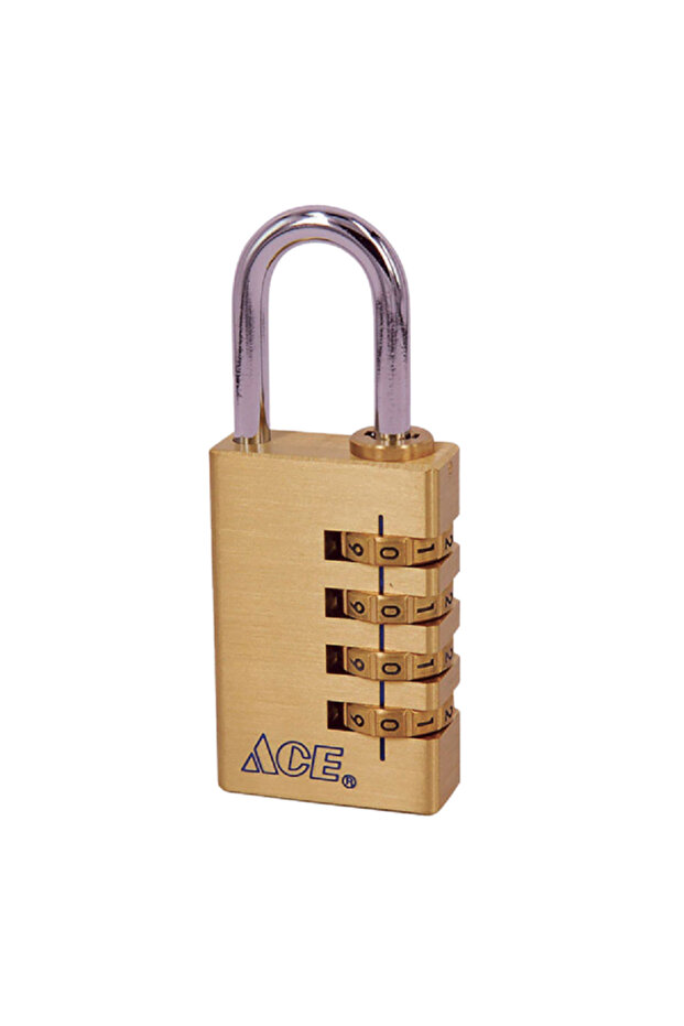2-Piece 4-Dial Resettable Solid Brass Combination Padlock - 1