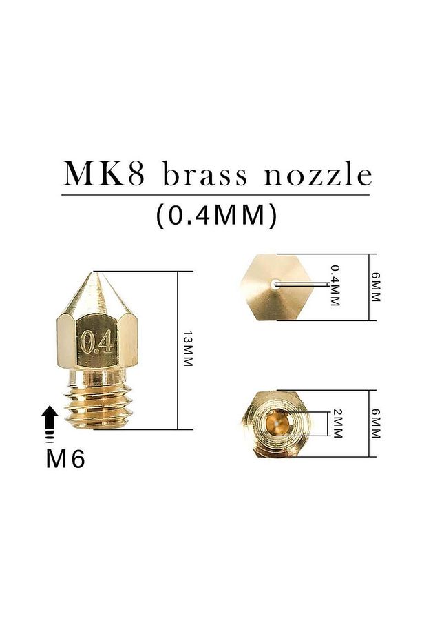 3d Yazıcı Mk8 Extruder 0.4mm Nozzle Hotend Filament Isıtıcı Blok Termistör Seti - 7